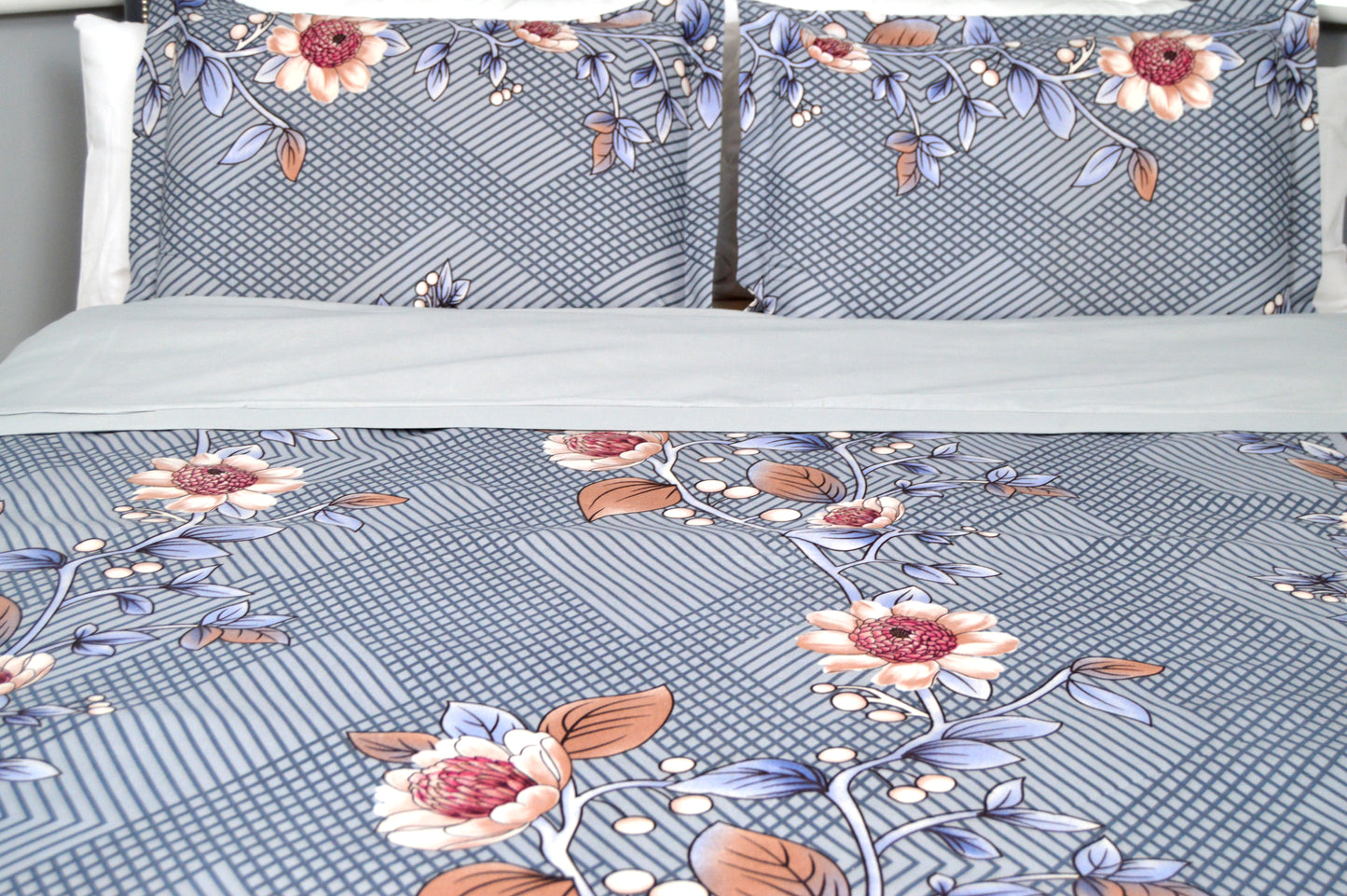 GREY SLATE BEDDING SET OF 4 SUPER KING