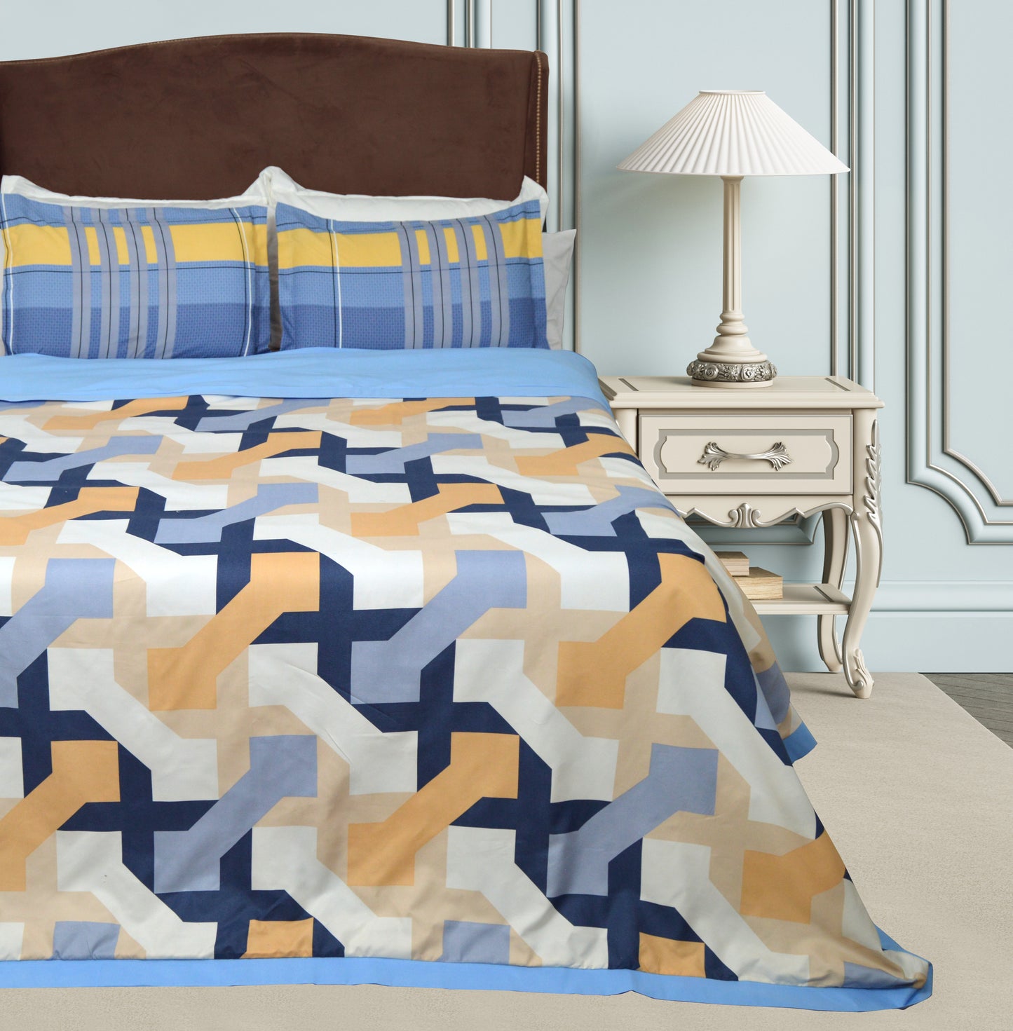 BLUE WINDS BEDDING SET OF 4 SUPER KING