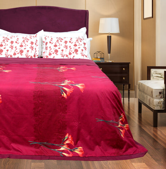 MAROON MELODY BEDDING SET OF 4