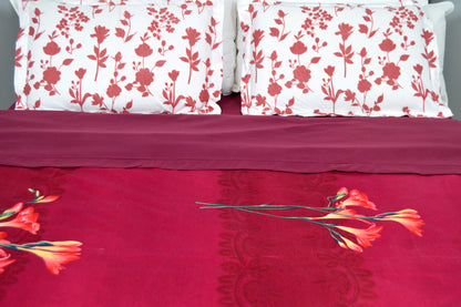 MAROON MELODY BEDDING SET OF 4