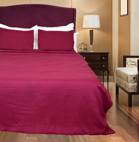 MAROON PLAIN BEDDING SET OF 4