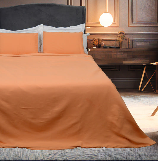 ORANGE PLAIN BEDDING SET OF 4